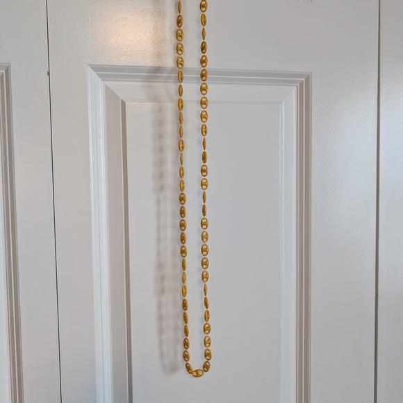 Vintage Strand Unique Mustard Yellow Necklace - Picture 5 of 6